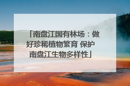 南盘江国有林场：做好珍稀植物繁育 保护南盘江生物多样性