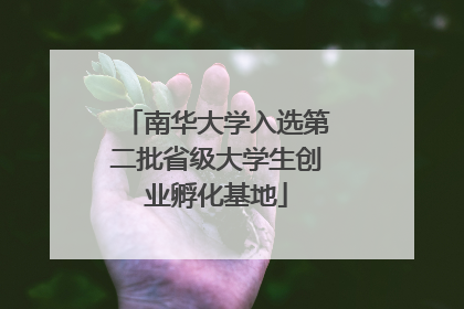 南华大学入选第二批省级大学生创业孵化基地