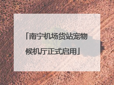 南宁机场货站宠物候机厅正式启用
