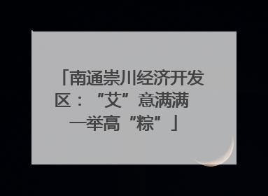南通崇川经济开发区：“艾”意满满 一举高“粽”