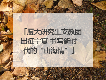 厦大研究生支教团出征宁夏 书写新时代的“山海情”