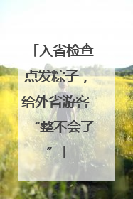 入省检查点发粽子，给外省游客“整不会了”