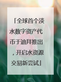 全球首个淡水数字资产代币于迪拜推出，开启水资源交易新尝试