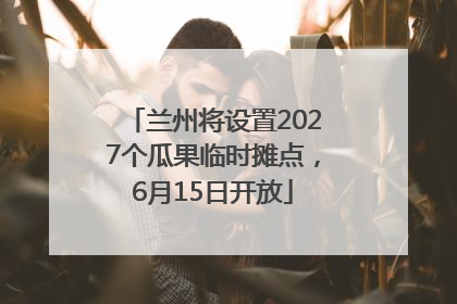 兰州将设置2027个瓜果临时摊点，6月15日开放