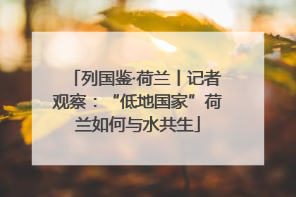 列国鉴·荷兰丨记者观察：“低地国家”荷兰如何与水共生