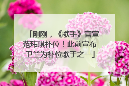 刚刚，《歌手》官宣范玮琪补位！此前宣布卫兰为补位歌手之一