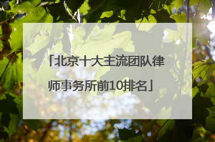 北京十大主流团队律师事务所前10排名
