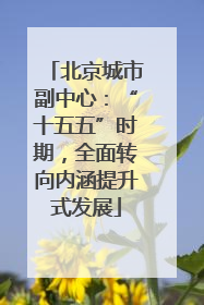 北京城市副中心：“十五五”时期，全面转向内涵提升式发展