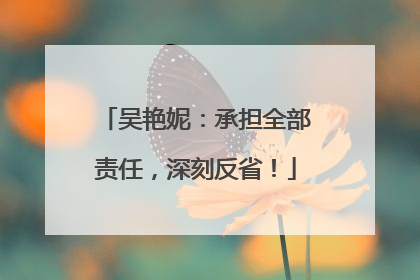 吴艳妮：承担全部责任，深刻反省！