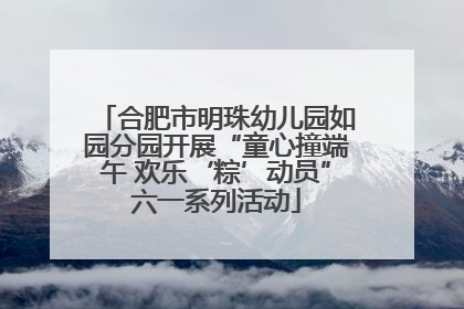 合肥市明珠幼儿园如园分园开展“童心撞端午 欢乐‘粽’动员”六一系列活动