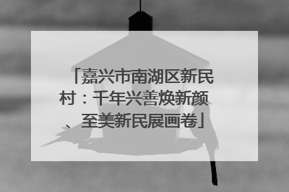 嘉兴市南湖区新民村：千年兴善焕新颜、至美新民展画卷