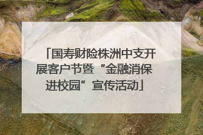 国寿财险株洲中支开展客户节暨“金融消保进校园”宣传活动