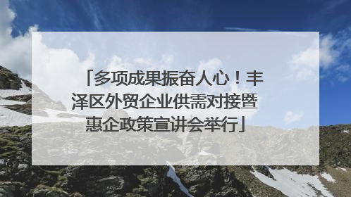 多项成果振奋人心！丰泽区外贸企业供需对接暨惠企政策宣讲会举行
