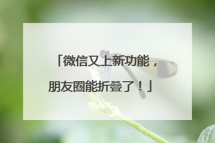 微信又上新功能，朋友圈能折叠了！