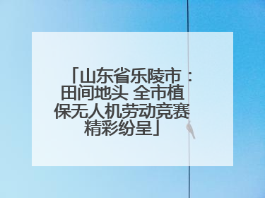 山东省乐陵市：田间地头 全市植保无人机劳动竞赛精彩纷呈