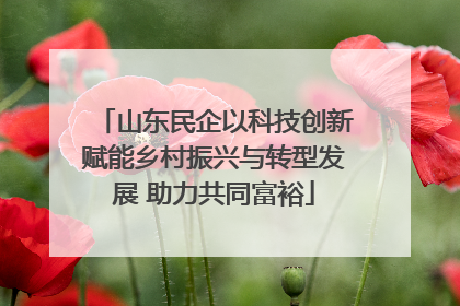山东民企以科技创新赋能乡村振兴与转型发展 助力共同富裕