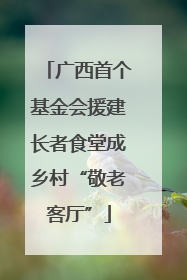 广西首个基金会援建长者食堂成乡村“敬老客厅”