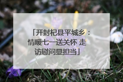 开封杞县平城乡：情暖七一送关怀 走访慰问显担当
