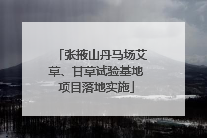 张掖山丹马场艾草、甘草试验基地项目落地实施
