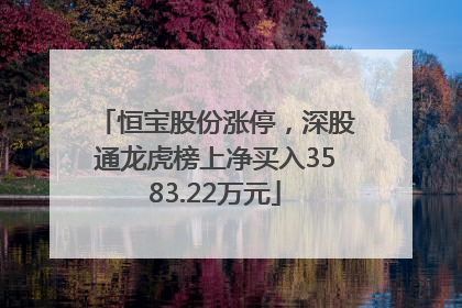 恒宝股份涨停，深股通龙虎榜上净买入3583.22万元