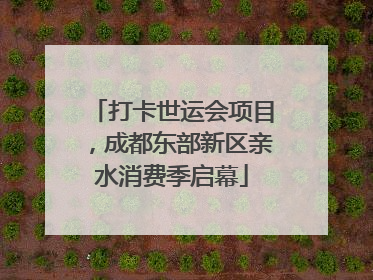 打卡世运会项目，成都东部新区亲水消费季启幕