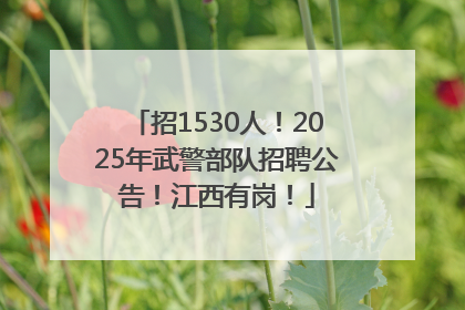 招1530人！2025年武警部队招聘公告！江西有岗！