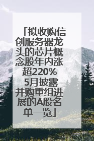拟收购信创服务器龙头的芯片概念股年内涨超220% 5月披露并购重组进展的A股名单一览
