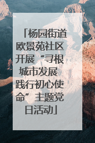 杨园街道欧景苑社区开展“寻根城市发展 践行初心使命”主题党日活动