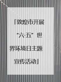 敦煌市开展“六·五”世界环境日主题宣传活动