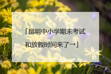 昆明中小学期末考试和放假时间来了→