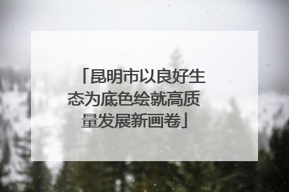 昆明市以良好生态为底色绘就高质量发展新画卷