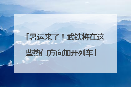 暑运来了！武铁将在这些热门方向加开列车