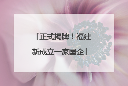 正式揭牌！福建新成立一家国企