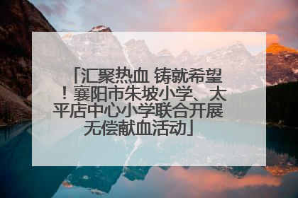 汇聚热血 铸就希望！襄阳市朱坡小学、太平店中心小学联合开展无偿献血活动