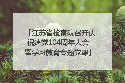 江苏省检察院召开庆祝建党104周年大会暨学习教育专题党课