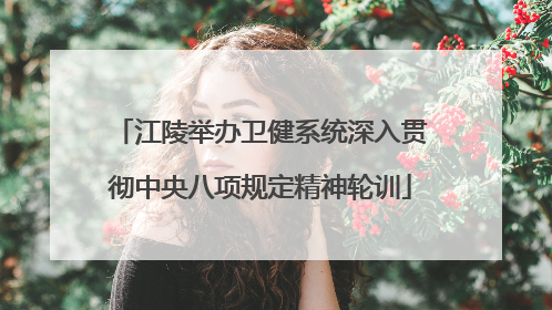 江陵举办卫健系统深入贯彻中央八项规定精神轮训