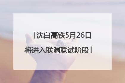 沈白高铁5月26日将进入联调联试阶段