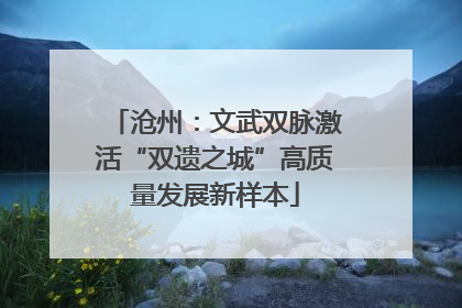 沧州：文武双脉激活“双遗之城”高质量发展新样本