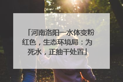 河南洛阳一水体变粉红色，生态环境局：为死水，正抽干处置