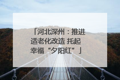 河北深州：推进适老化改造 托起幸福“夕阳红”