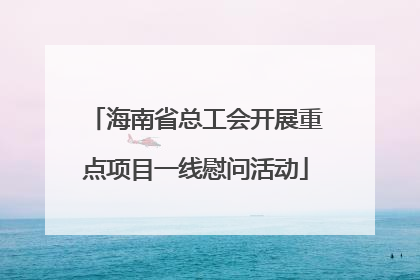海南省总工会开展重点项目一线慰问活动