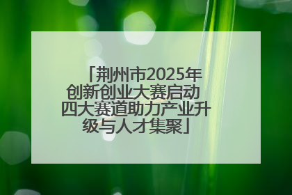 荆州市2025年创新创业大赛启动 四大赛道助力产业升级与人才集聚