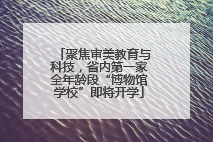 聚焦审美教育与科技，省内第一家全年龄段“博物馆学校”即将开学