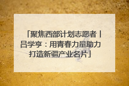 聚焦西部计划志愿者丨吕学亨：用青春力量助力打造新疆产业名片
