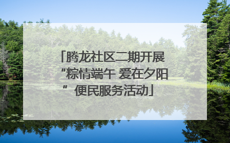 腾龙社区二期开展 “粽情端午 爱在夕阳”便民服务活动