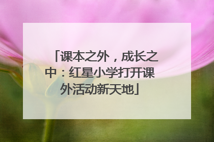 课本之外，成长之中：红星小学打开课外活动新天地