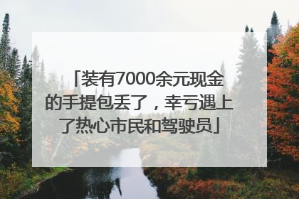 装有7000余元现金的手提包丢了，幸亏遇上了热心市民和驾驶员