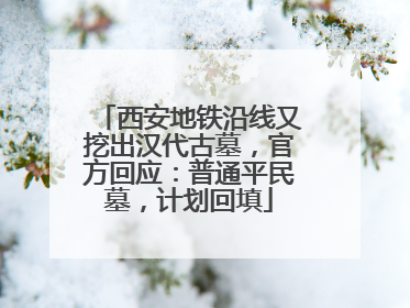 西安地铁沿线又挖出汉代古墓，官方回应：普通平民墓，计划回填