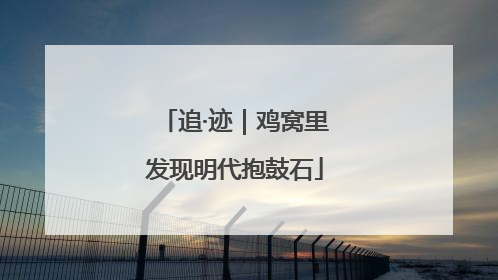 追·迹｜鸡窝里发现明代抱鼓石