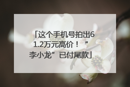 这个手机号拍出61.2万元高价！“李小龙”已付尾款